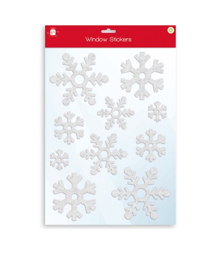 White Flock Snowflake Window Stickers