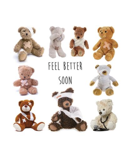 Poorly Teds Get Well Greetings Card