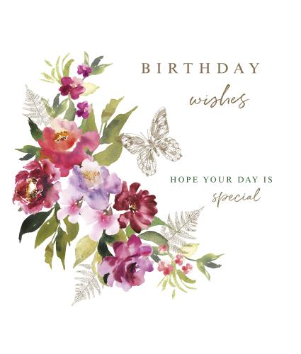Burst Of Watercolour Florals Birthday Card