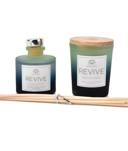Serenity Revive Reed Diffuser and Candle Set - Orange Blossom, Jasmine & Saffron