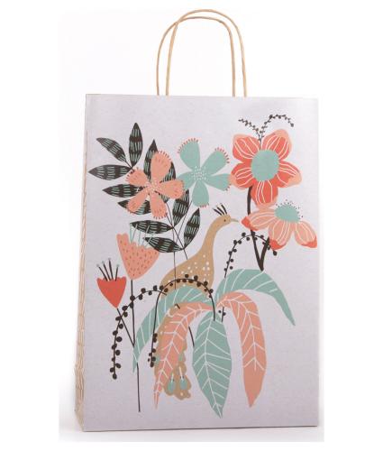 Eco Peacock Floral Gift Bag