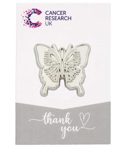 Silver Butterfly Pin Badge