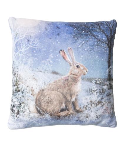 Small Winter Hare Cushion