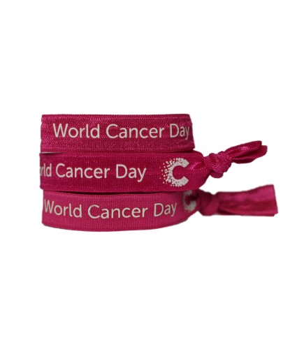 Pack of 3 World Cancer Day Unity Bands - Pink