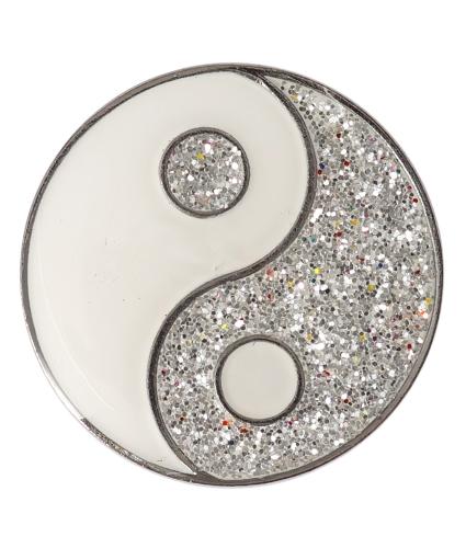 Glitter Ying & Yang Pin Badge