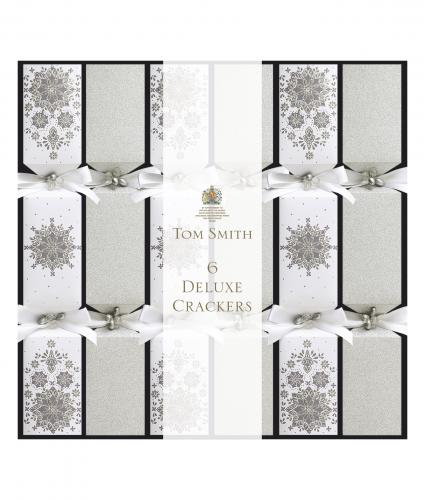 Deluxe Silver Square Flittered Crackers, Cancer Research UK