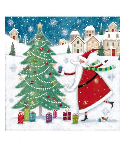 santa and tree cancer research uk christmas card 