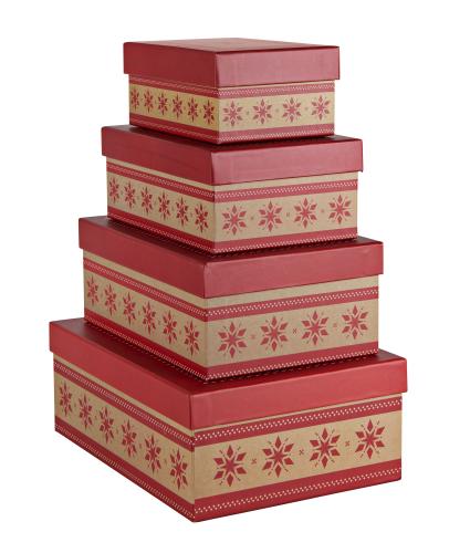 Nest of 4 Snowflake Gift Boxes