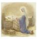 Mary Kneeling by Jesus in the Manger Christmas Cards - Pack of 10