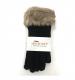 Isotoner Faux Fur Thermal Smart Touch Gloves in Black