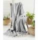 Green Living Collective Recycled Chevron Throw - Grey