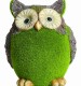 Moss Flocked Owl Garden Ornament