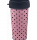 Breast Cancer Awareness Pink Polka Dot Travel Cup