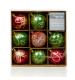 Red & Green Patterned Baubles Pack of 9