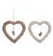 Pack of 2 White & Natural Hanging Wicker Hearts 