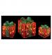 Premier Set of 3 Red & Green Parcel LED Lit Decorations