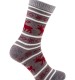 Totes Toasties Men's Chunky Reindeer Fair Isle Slipper Socks - Grey