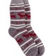 Totes Toasties Men's Chunky Reindeer Fair Isle Slipper Socks - Grey