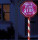 Premier LED Lit Santa Please Stop Here Garden Stake Sign