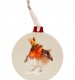 Robin with Crown Ceramic Bauble