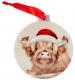 Finlay the Highland Cow Ceramic Bauble