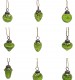 Green Recycled Glass Mini Bauble Decorations - Set of 9