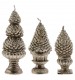 Silver Pinecone Candles - Set of 3