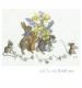 Rabbit, Squirrel & Hedgehog Bouquet Thank You Greetings Card