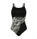Amoena Ibiza Pocketed Swimsuit in Black/Creme