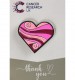 Pink Swirl Heart Pin Badge Wedding Favour