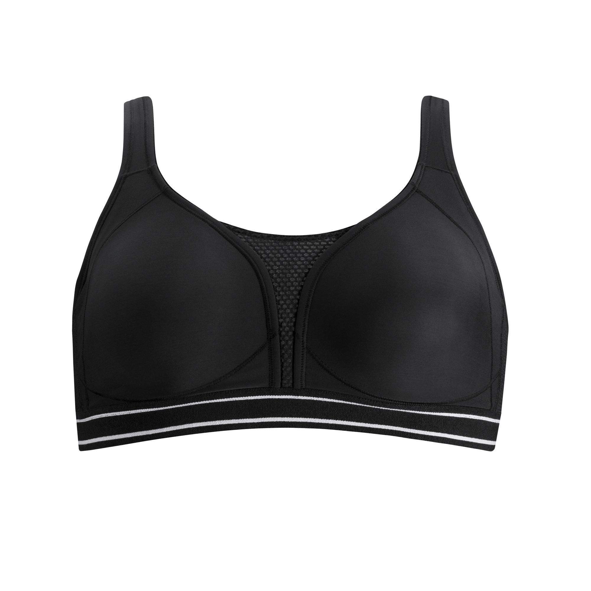 Amoena Pocketed Non-Wired Performance Sports Bra in Black | Cancer ...