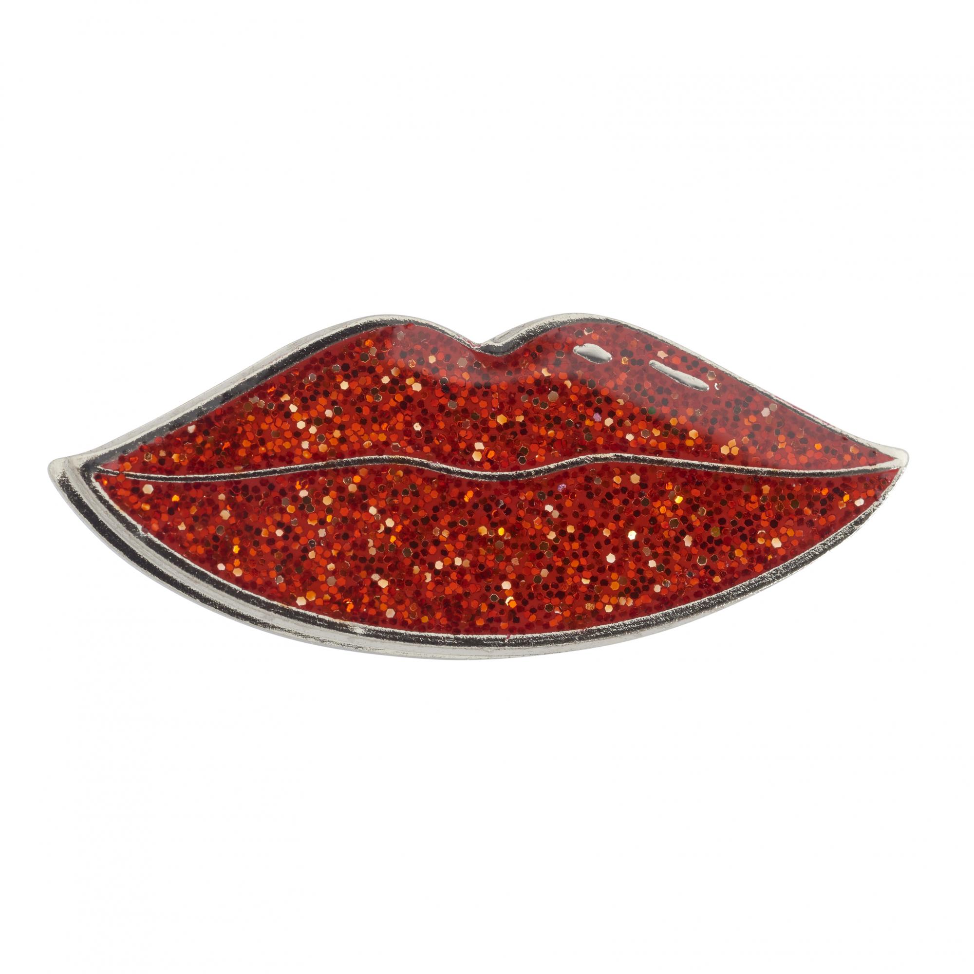 Glitter Lips Pin Badge Wedding Favour | Cancer Research UK Online Shop