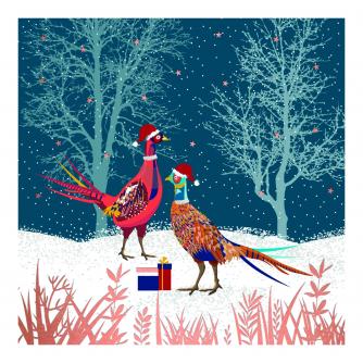 Pair Of Christmas Pheasants Christmas Cards - Pack of 10