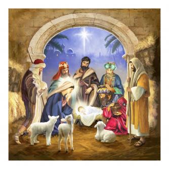 Traditional Nativity Scene Christmas Cards - Pack of 10