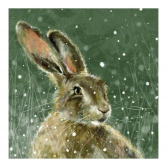 Hare In Midwinter Christmas Cards - Pack of 20