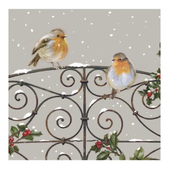 Garden Gate Robins Christmas Cards - Pack of 10 or 20
