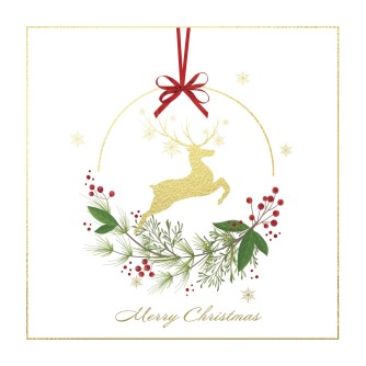 Half Wreath Stag Christmas Cards - Pack of 10
