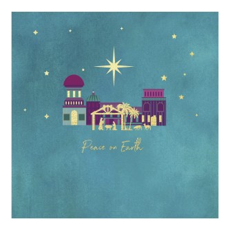 Miniature Bethlehem Scene Christmas Cards - Pack of 10
