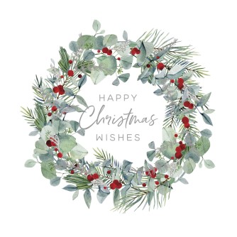 Muted Wreath Christmas Cards - Pack of 10 or 20