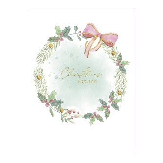 Pastel Wreath Christmas Cards - Pack of 10