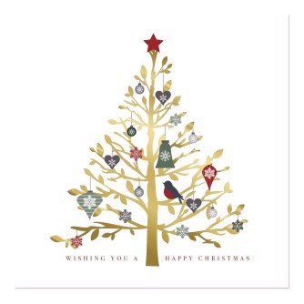 Stencil Tree Christmas Cards - Pack of 10