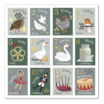 12 Days Icons Christmas Cards - Pack of 10