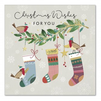 Contemporary Stockings Christmas Cards - Pack of 10
