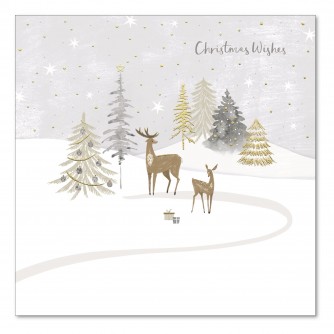 Sketchy Deer Christmas Cards - Pack of 10