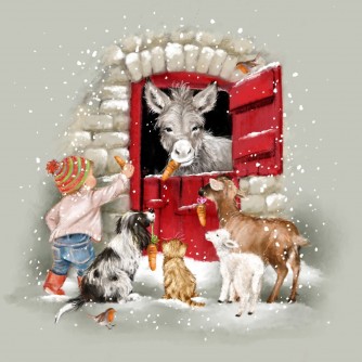 Buttercup's Visitors 10 or 20 Christmas Cards