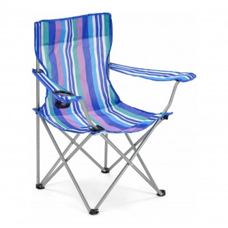 Yello Blue Striped Folding Camping Chair