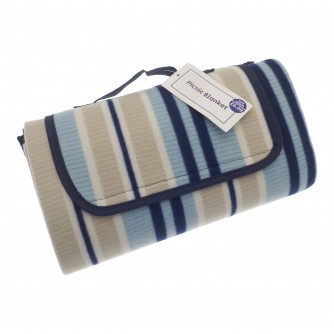 Coastal Stripe Folding Pouch Picnic Blanket