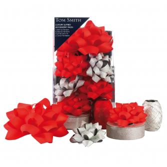 Tom Smith Jumbo Glitter Silver & Red Accessory Pack