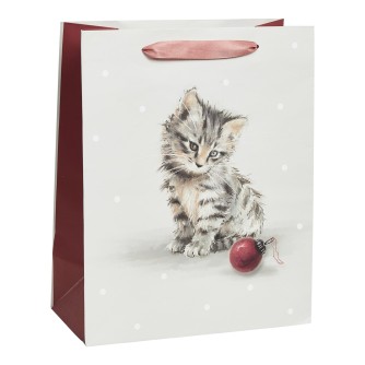 Playful Christmas Kitten Gift Bag