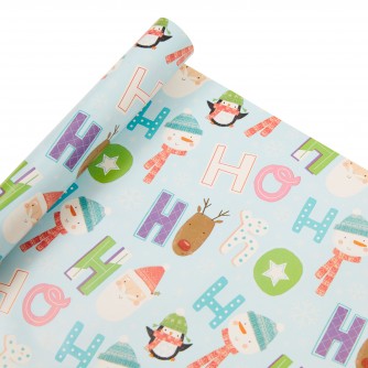 Novelty Ho Ho Ho 4m Christmas Wrapping Paper